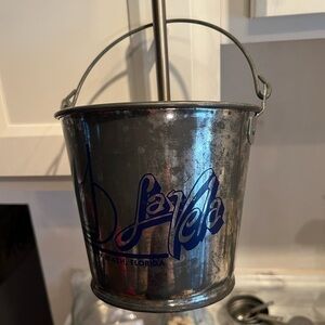 Panama City Flordia
Metallic Bucket with Blue Design 
Club Levla